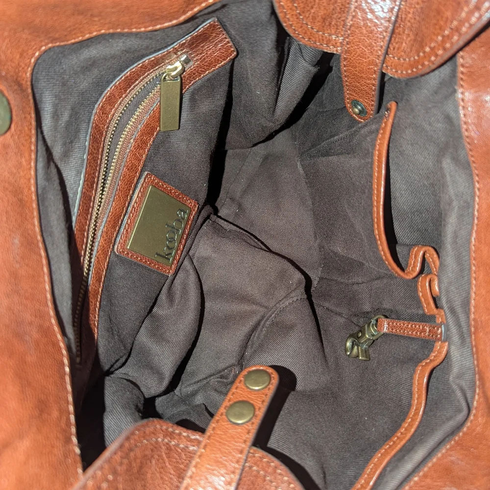 Kooba Whiskey Brown Leather Shoulder Bag.